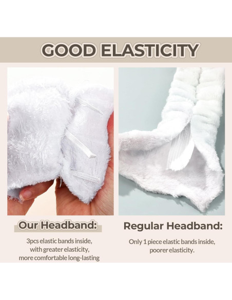 Banda para la cabeza Spa LEOBRO - 3 colores, microfibra, elástica
