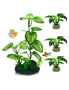 Plantas de Seda para Acuario EDGCTYU - 4PCS Hierbas Verdes