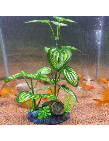 Plantas de Seda para Acuario EDGCTYU - 4PCS Hierbas Verdes