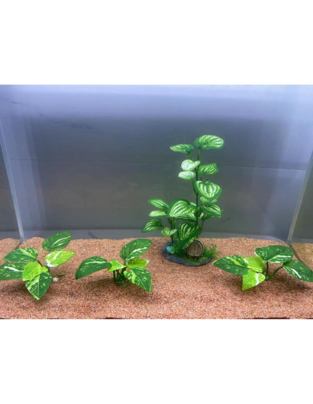 Plantas de Seda para Acuario EDGCTYU - 4PCS Hierbas Verdes