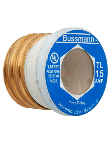 Fusible de Enchufe Bussmann BP/TL-15 15A con Retraso - Paquete de 3