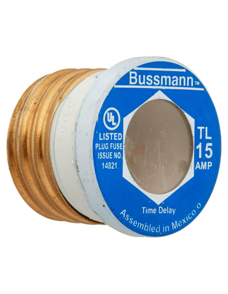 Fusible de Enchufe Bussmann BP/TL-15 15A con Retraso - Paquete de 3