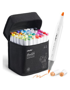 Marcadores de Alcohol Ohuhu Doble Punta 48 Colores Recargables