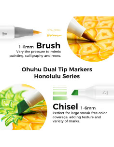 Marcadores de Alcohol Ohuhu Doble Punta 48 Colores Recargables 2