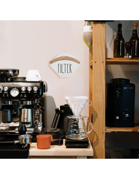 Soporte de Filtros de Café de Madera Blanco - Estilo Granja 16x12x4.3 cm