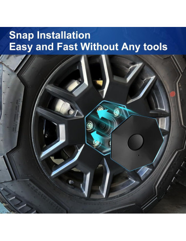 4 Tapas de Centro de Rueda YICERCARE para Tesla Cybertruck 2024