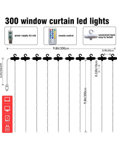 Luces de Cuerda LED Dazzle 300 luces 2.97m USB Impermeables 2
