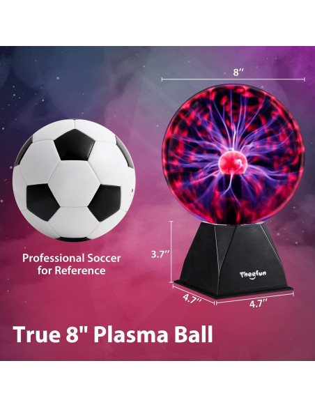 Esfera de Plasma Theefun 20 cm Luz Táctil y Sonido Decorativa