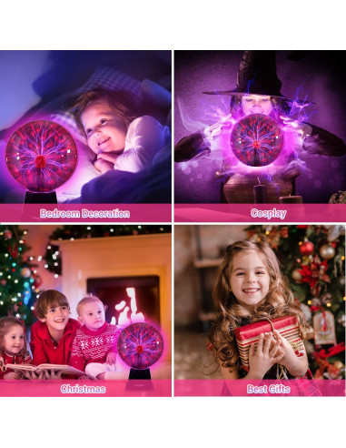 Esfera de Plasma Theefun 20 cm Luz Táctil y Sonido Decorativa