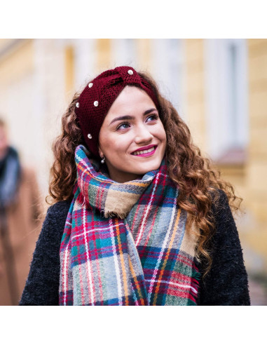 Diademas de Invierno Whaline 5 Piezas con Perlas y Punto