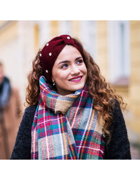 Diademas de Invierno Whaline 5 Piezas con Perlas y Punto