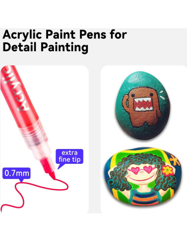 18 Marcadores de Pintura Acrílica Coogert Punta Fina 0.7mm