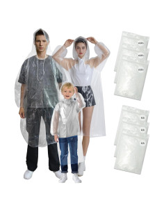 Poncho de Lluvia Desechable Ohaayoo Transparente con Capucha