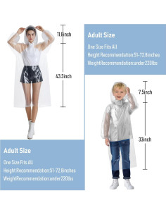 Poncho de Lluvia Desechable Ohaayoo Transparente con Capucha 2