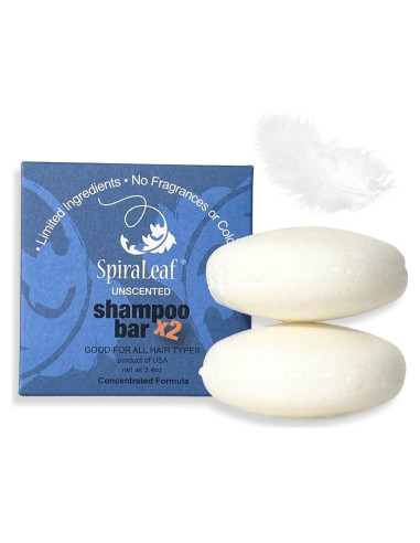 Barras de Champú Sólido Spiraleaf x2 - Sin Fragancia, 181g