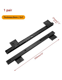 Bandeja deslizante para teclado KUMGROT 14" negra acero 2