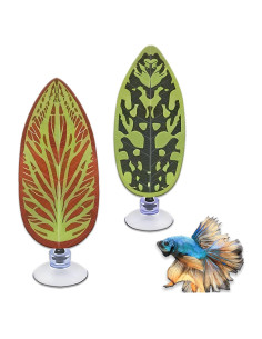 Decoración Acuario Betta Qivorimith 2 PCS Hamaca Hoja Verde