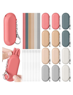 Juego de Pajitas de Silicona Reutilizables Honeydak 12 Piezas