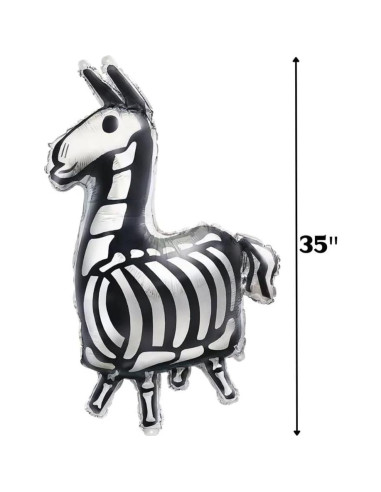 Globo de Foil Gigante Llama Fortnite Unique 88.9 cm Negro Plata