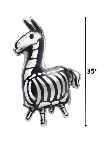 Globo de Foil Gigante Llama Fortnite Unique 88.9 cm Negro Plata