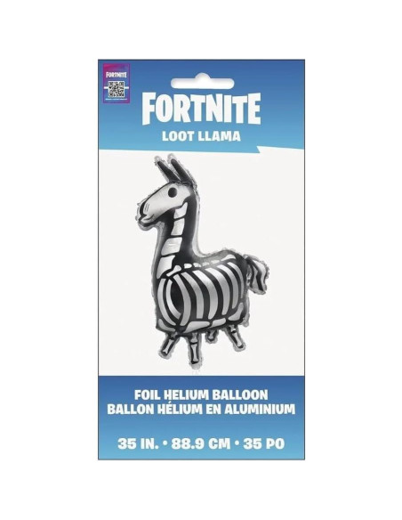 Globo de Foil Gigante Llama Fortnite Unique 88.9 cm Negro Plata