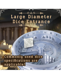 Torre de Dados DND JstFrU con Bandeja y 7 Dados, Gris Clásico 2