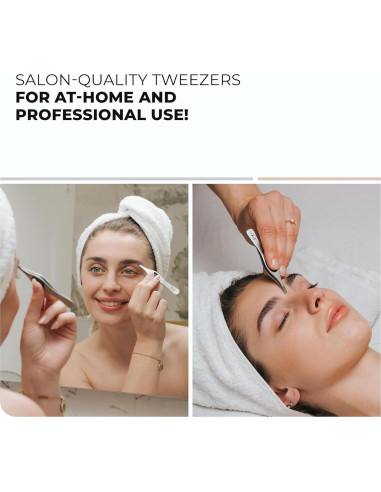 Pinzas de Cejas de Precisión Closet de Coco - Acero Inoxidable