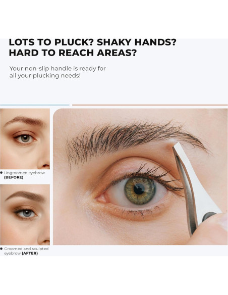 Pinzas de Cejas de Precisión Closet de Coco - Acero Inoxidable