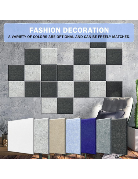 Paneles Acústicos Cuadrados Autoadhesivos Camel - 12 Piezas 30x30 cm