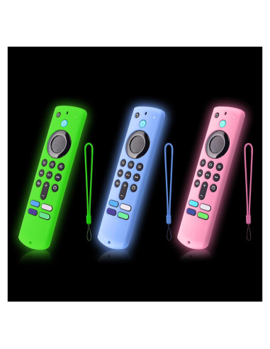 3 Fundas Brillantes Silicona para Control Remoto Lenovo FireTV
