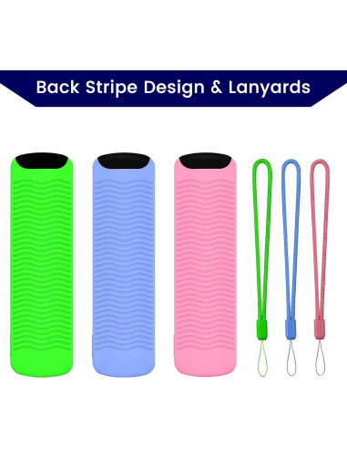 3 Fundas Brillantes Silicona para Control Remoto Lenovo FireTV