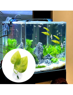 Decoraciones para Acuario KCGANI - 2 Plantas de Hoja Verde 2