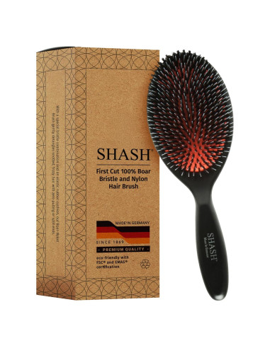 Cepillo de Jabalí Grande SHASH - Nylon 100% para Cabello Grueso
