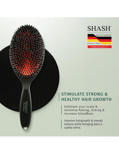 Cepillo de Jabalí Grande SHASH - Nylon 100% para Cabello Grueso