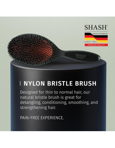 Cepillo de Jabalí Grande SHASH - Nylon 100% para Cabello Grueso