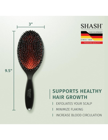 Cepillo de Jabalí Grande SHASH - Nylon 100% para Cabello Grueso