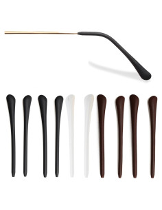Puntas de Gafas de Silicona Antideslizante KECHIO 2 Negro 1 Blanco 2 Marrón