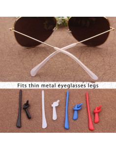 Puntas de Gafas de Silicona Antideslizante KECHIO 2 Negro 1 Blanco 2 Marrón 2