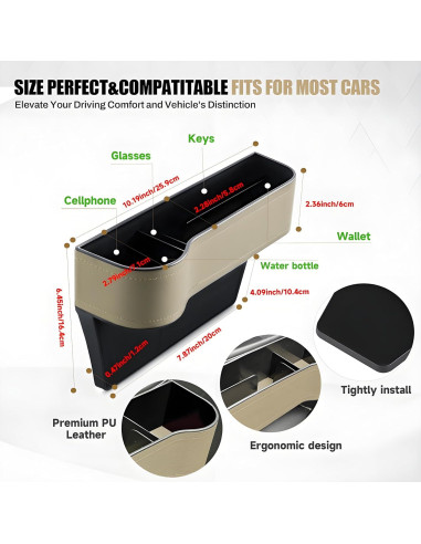 Organizador de Relleno de Espacio entre Asientos AIUSLN - 2 Piezas