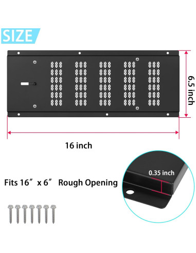 Cubierta de Ventilación de Fundacion JIANBENKJ 16x6.5" 3PCS Negra