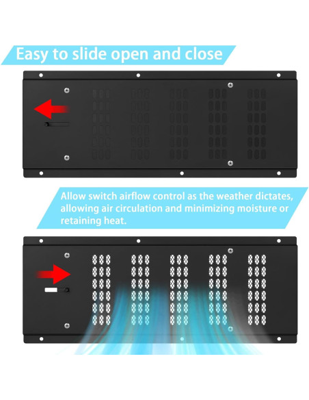 Cubierta de Ventilación de Fundacion JIANBENKJ 16x6.5" 3PCS Negra
