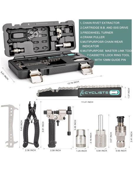 Kit de Herramientas para Bicicleta CYCLISTS 7 Piezas con Estuche