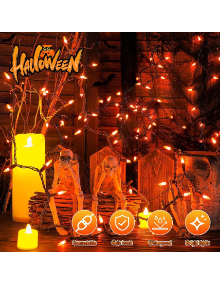 Luces de Cadena YOUNGAR 4m Naranjas 50 Mini Incandescentes