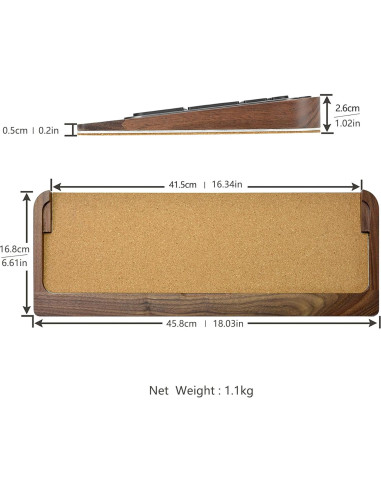 Bandeja de Teclado Ergonómica SAMDI Madera Nuez Negra