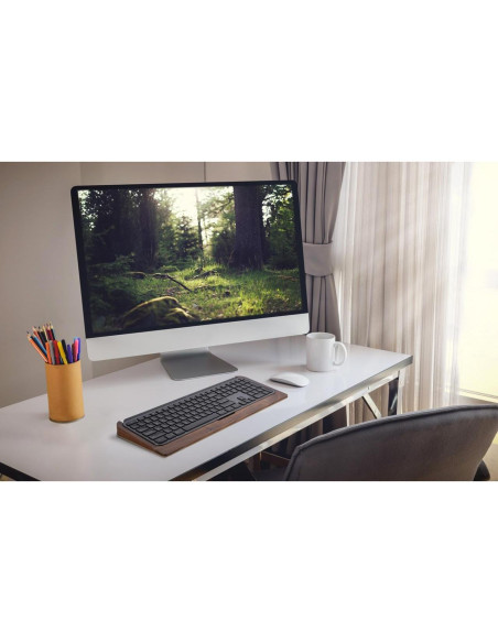 Bandeja de Teclado Ergonómica SAMDI Madera Nuez Negra