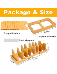 Organizador de Tapas de Olla Expandible MinBoo - Bambú Grande 2