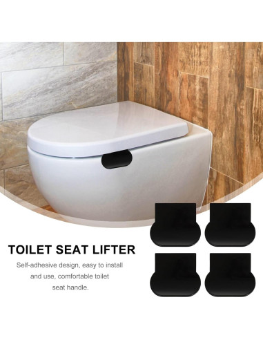 Levantador de Tapa de Inodoro DOITOOL - 4 Pcs - Negro