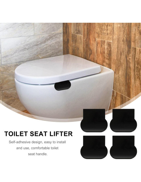 Levantador de Tapa de Inodoro DOITOOL - 4 Pcs - Negro