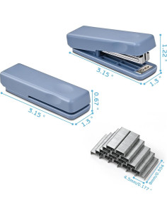 2 Grapadoras Mini Valtiner Azul con 2000 Grapas, 20 Hojas 2