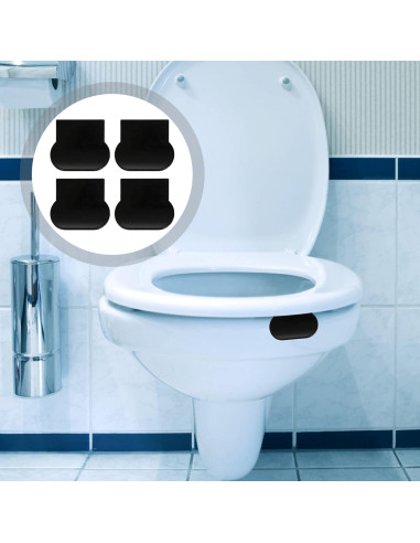 Levantador de Tapa de Inodoro DOITOOL - 4 Pcs - Negro